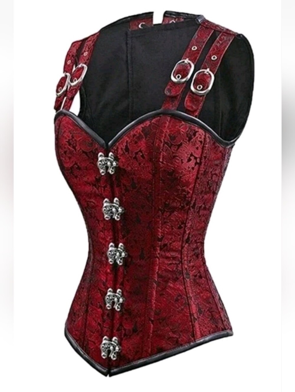 Charmaine Overbust Corset  Corslet Bustier Waist Trainer Steampunk Gothic Red L